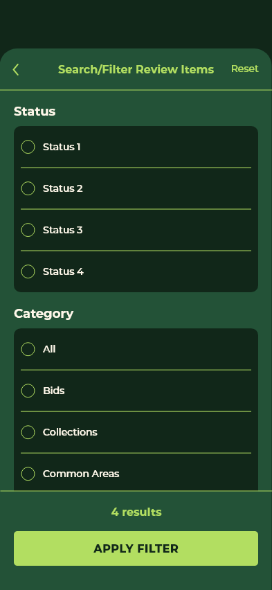 Action Item Filter