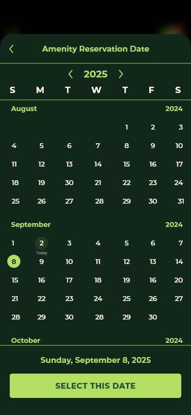 Pick Reservation Date