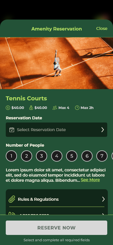 Amenity Reservation