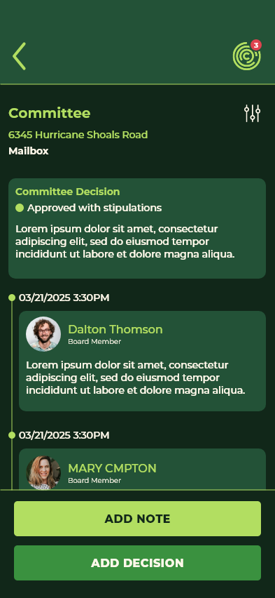 Committee Chairman View