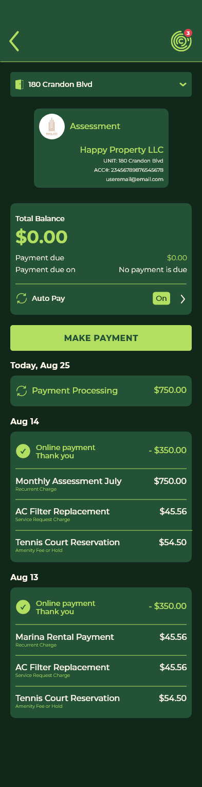 Dues Ledger – Bal 0