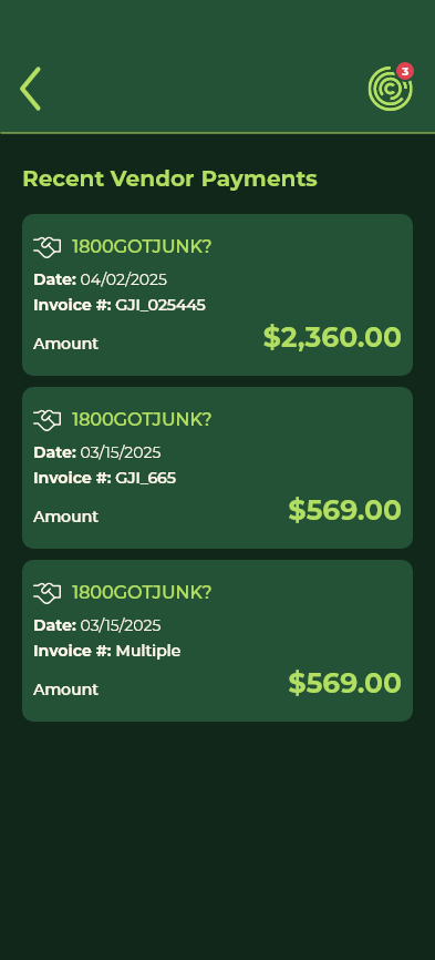 Vendor Info – Recent Pay (alt)
